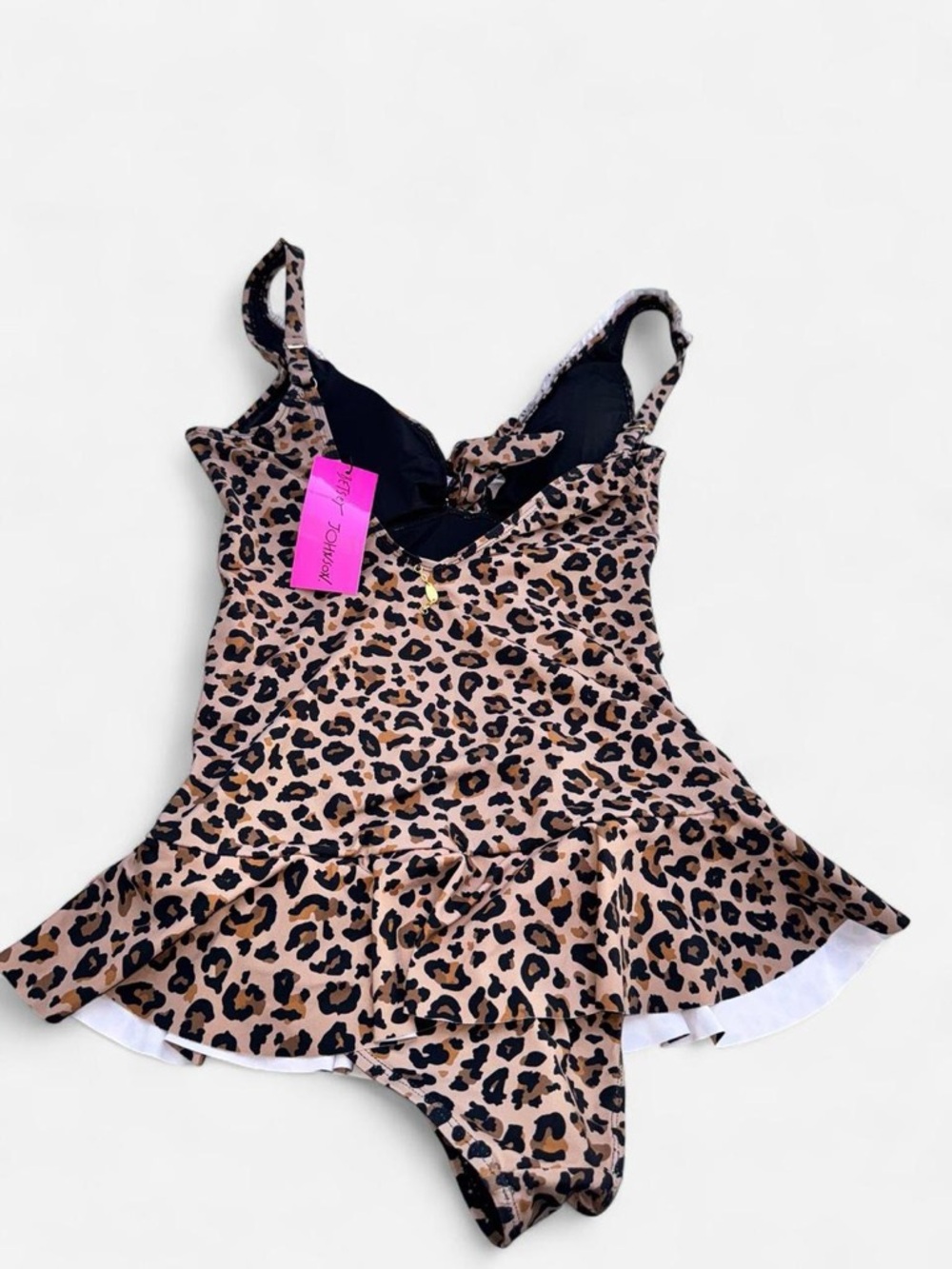 Betsy Johnson Leopard Print Ruffled One-Piece Swimsuit - Picture 8 of 9